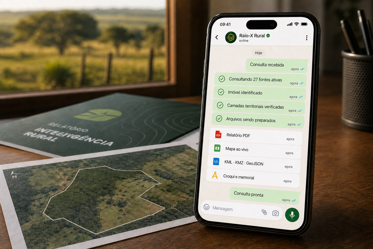 Fluxo de consulta territorial pelo WhatsApp